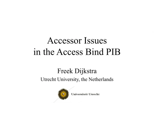 Accessor Issues in the Access Bind PIB