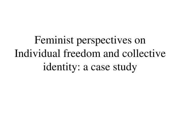 Feminist perspectives on Individual freedom and collective identity: a case study