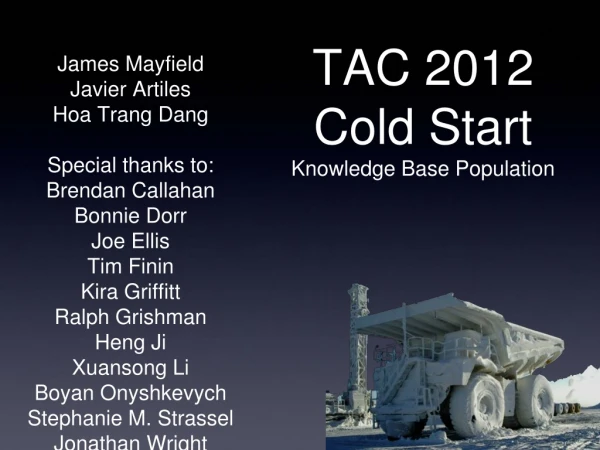 TAC 2012 Cold Start Knowledge Base Population