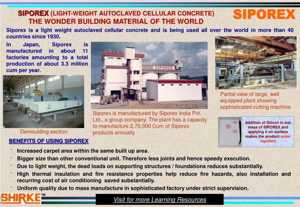 siporex light weight autoclaved cellular concrete
