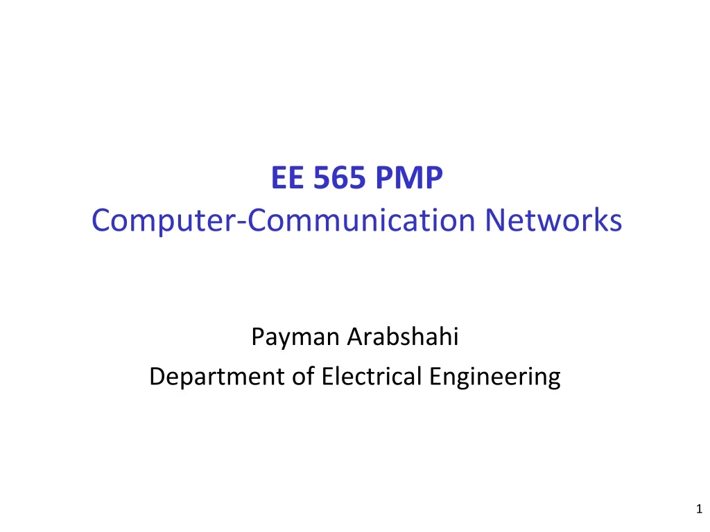 ee 565 pmp computer communication networks