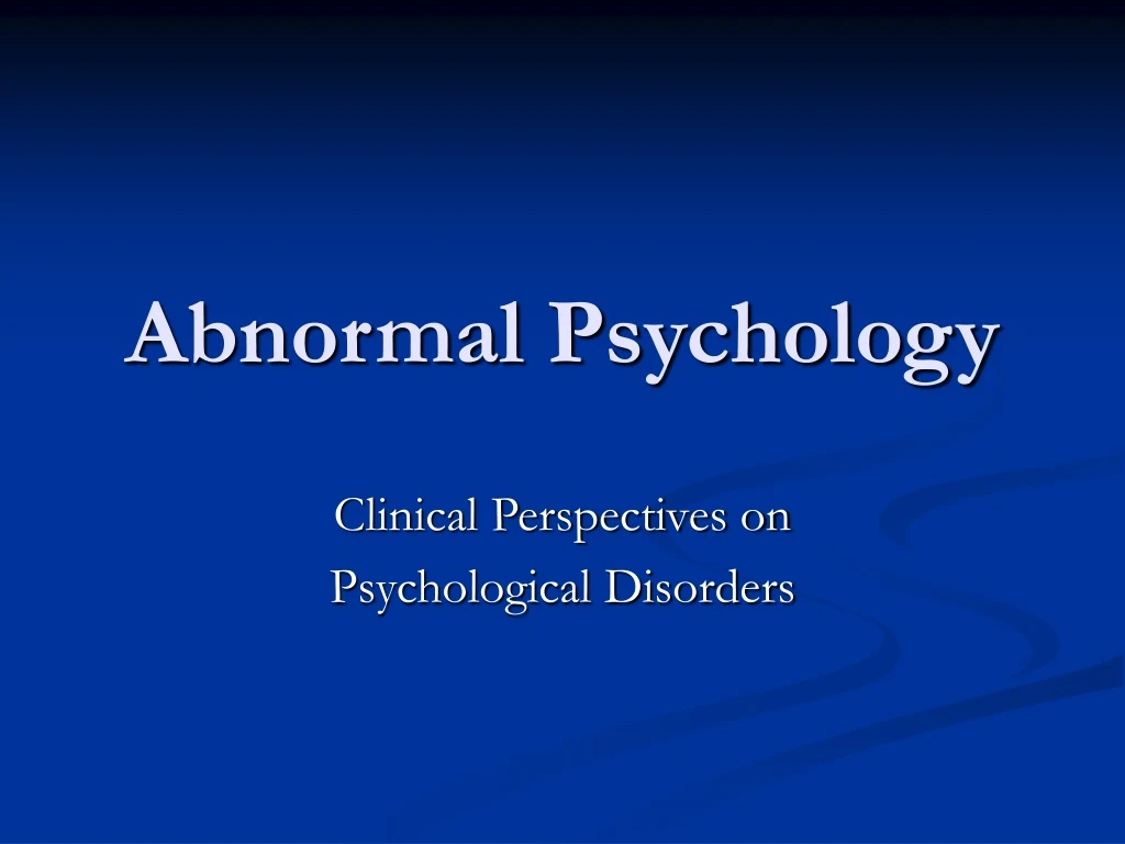 abnormal psychology