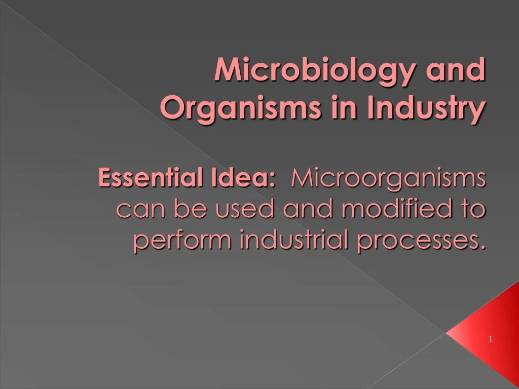 microbiology and organisms in industry