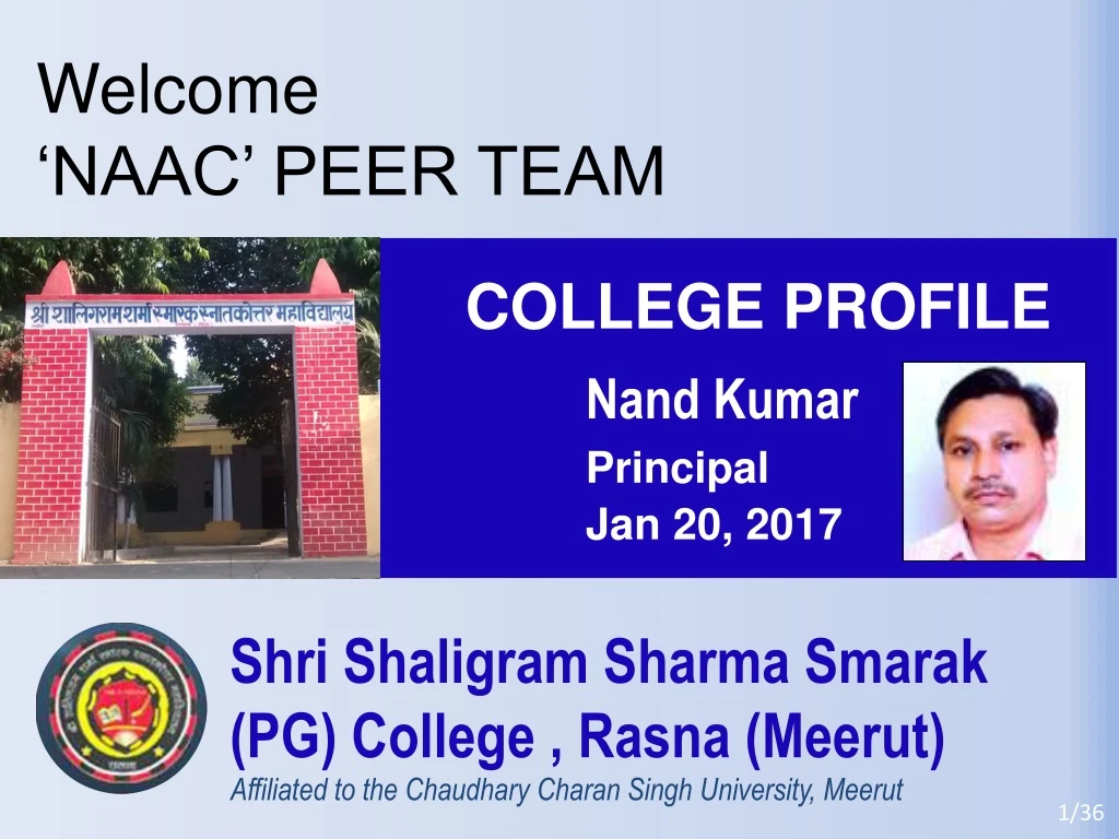 welcome naac peer team