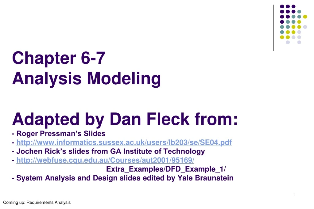 chapter 6 7 analysis modeling adapted