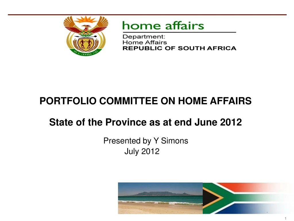portfolio committee on home affairs state