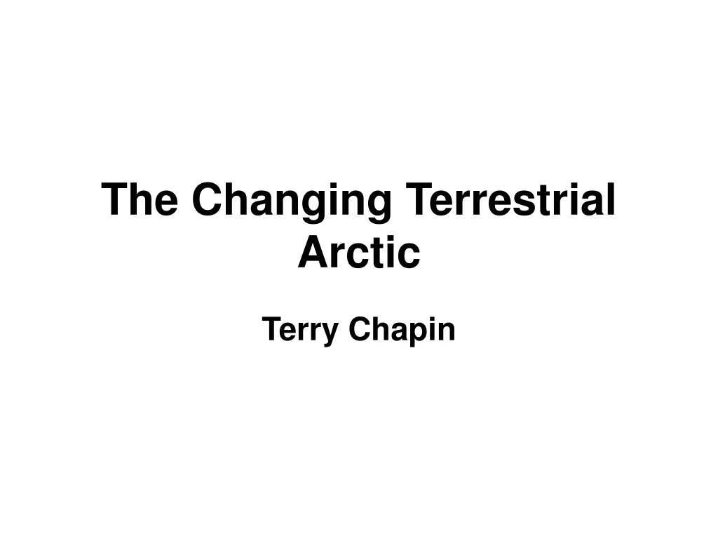 the changing terrestrial arctic
