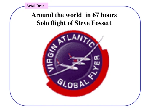 Around the world  in 67 hours Solo flight of Steve Fossett