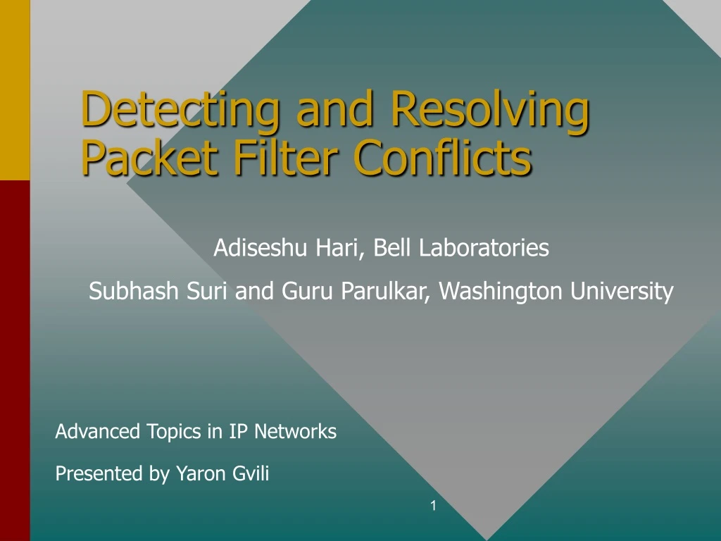detecting and resolving packet filter conflicts
