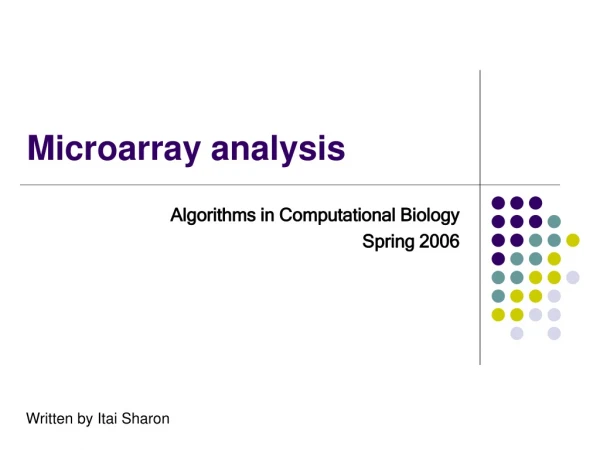 Microarray analysis