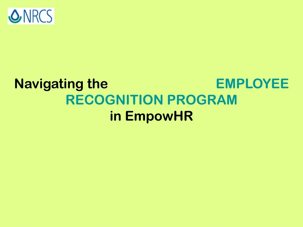 navigating the employee recognition program