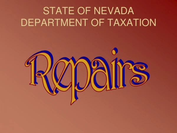 STATE OF NEVADA DEPARTMENT OF TAXATION