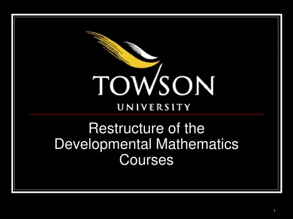 Restructure of the Developmental Mathematics Courses