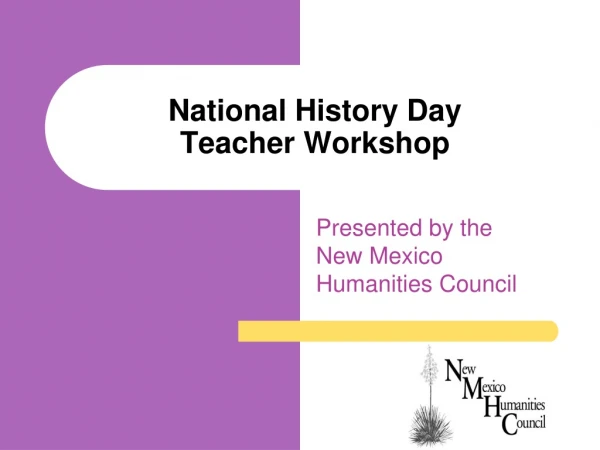 National History Day  Teacher Workshop