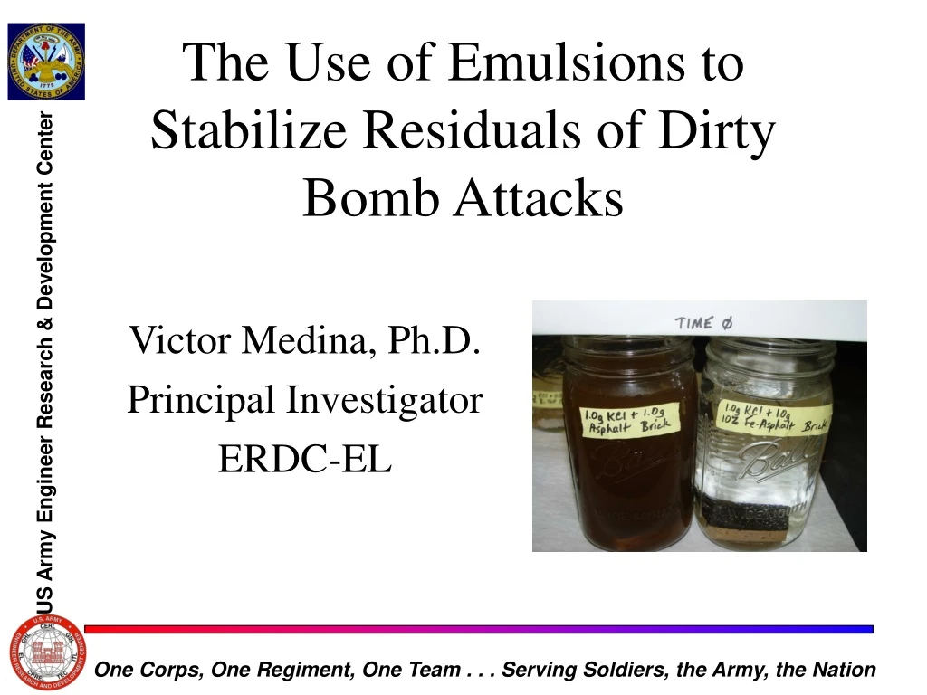 the use of emulsions to stabilize residuals of dirty bomb attacks