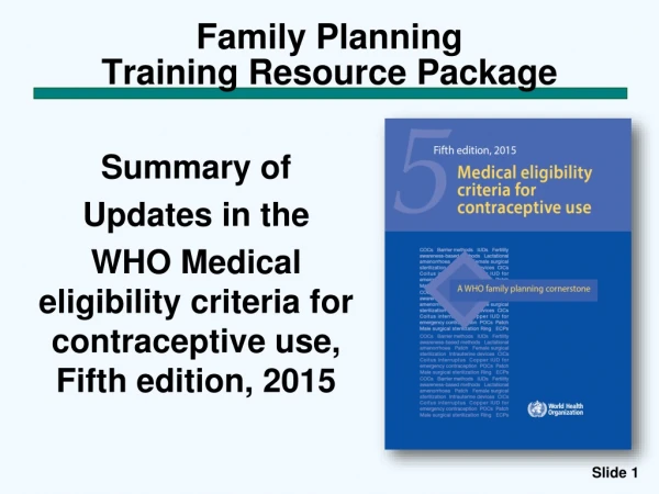 Family Planning  Training Resource Package