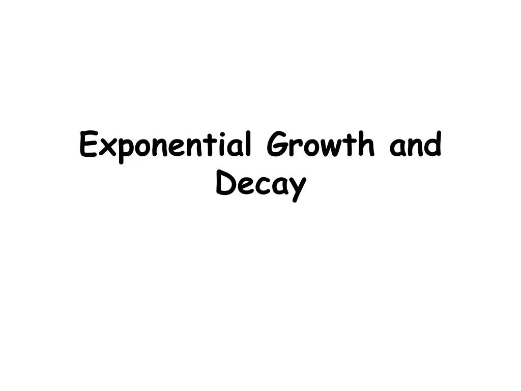 exponential growth and decay