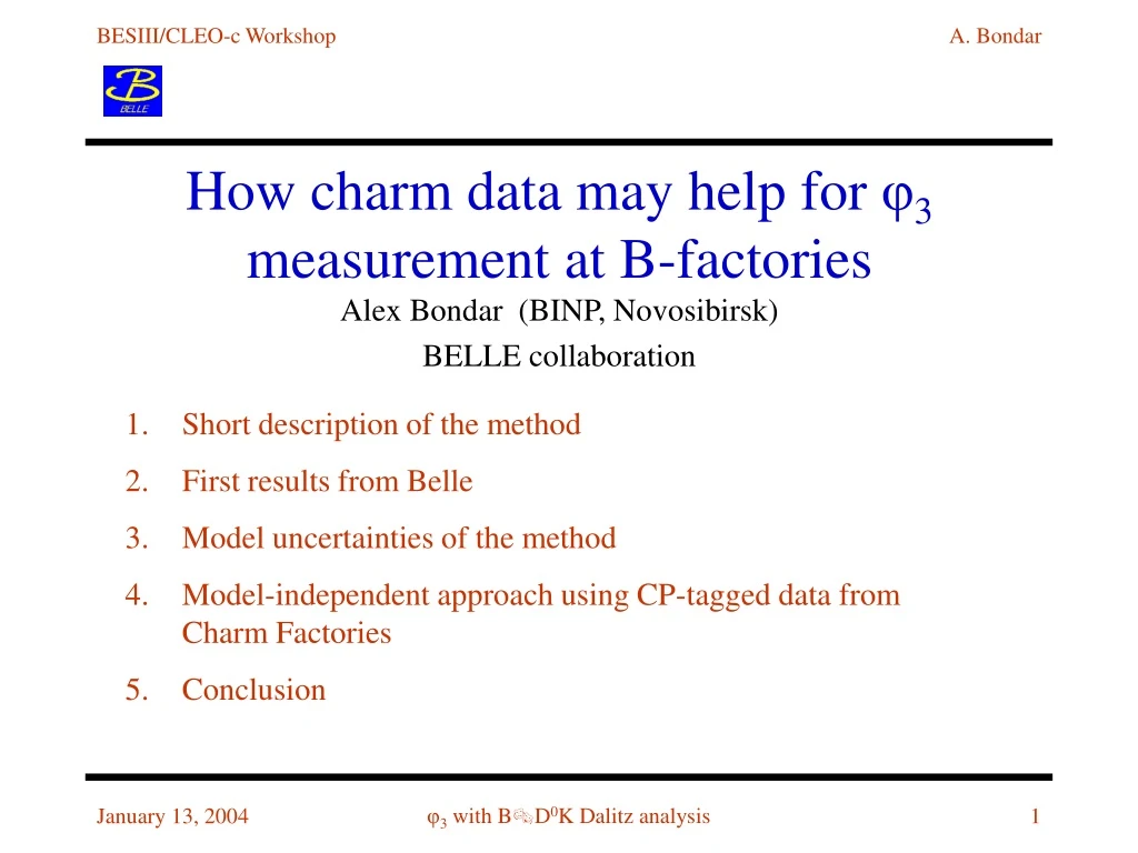 how charm data may help for 3 measurement at b factories