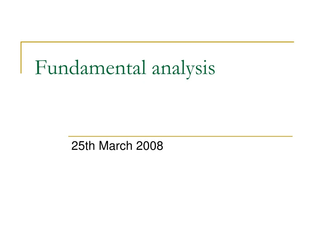 fundamental analysis