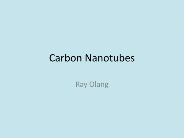 Carbon Nanotubes