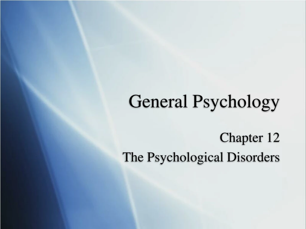 general psychology