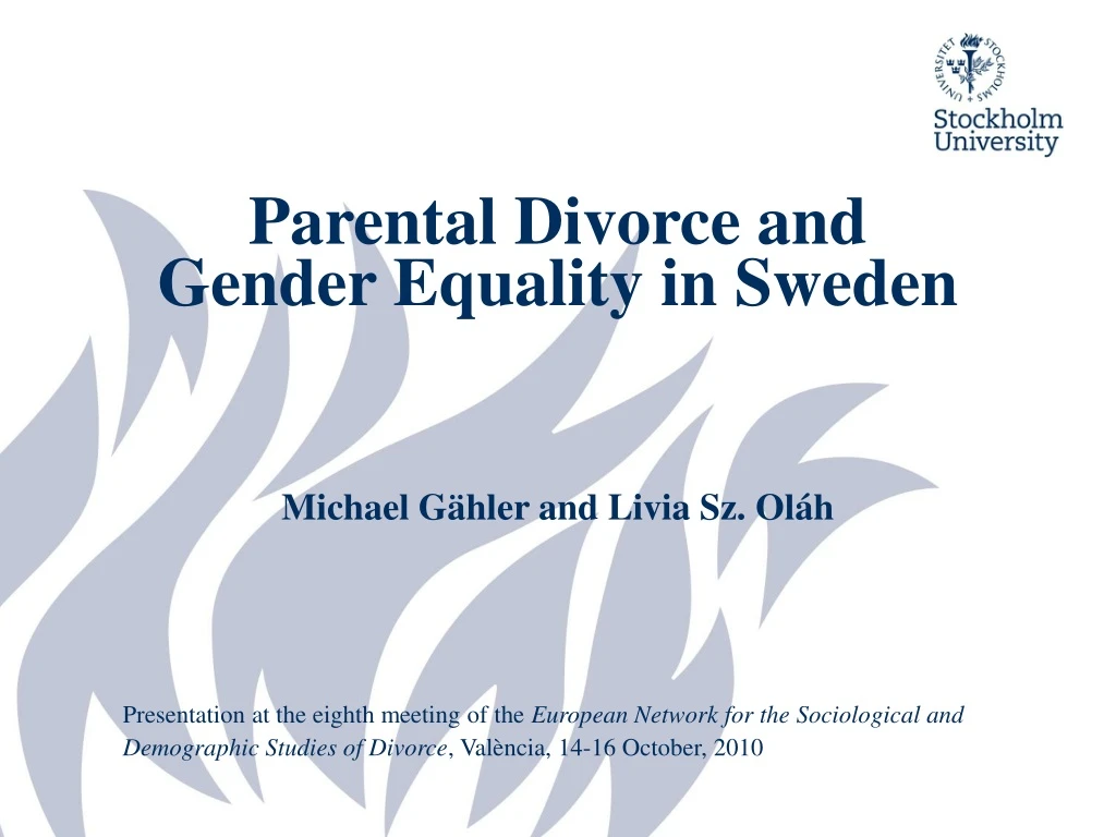 parental divorce and gender equality in sweden