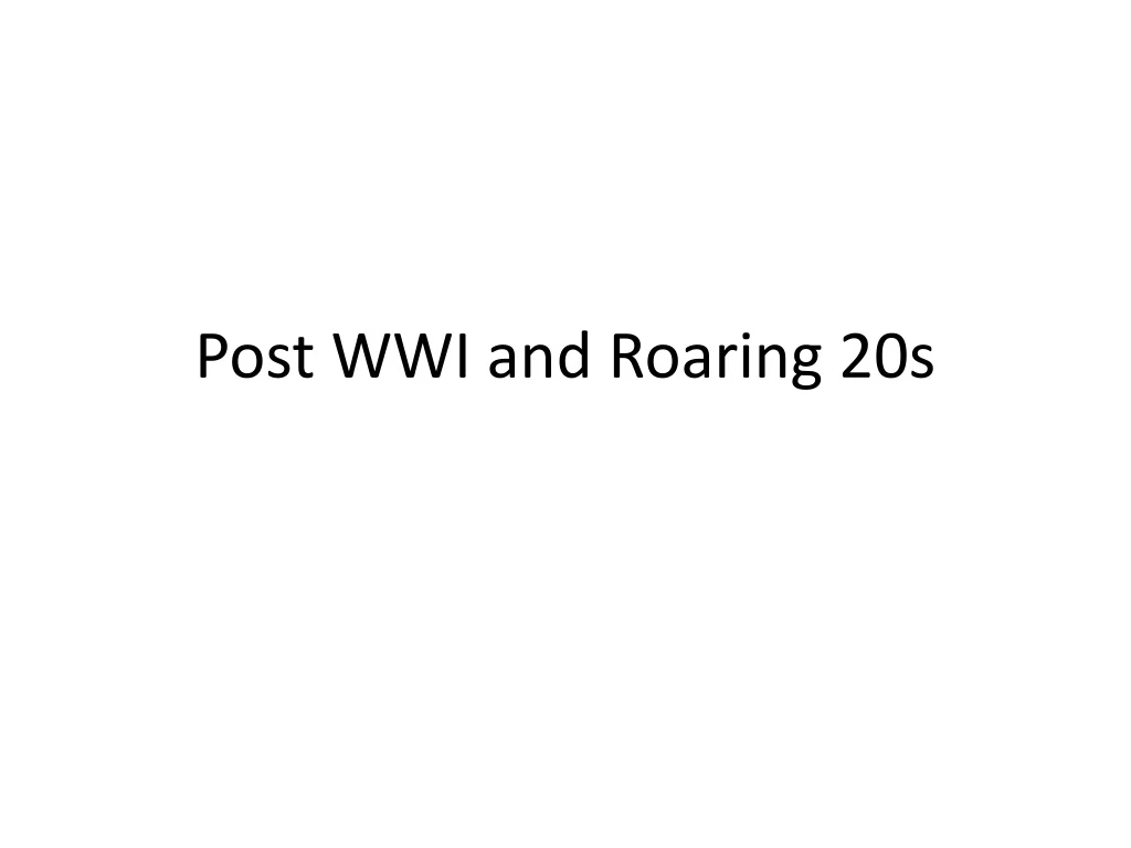 post wwi and roaring 20s
