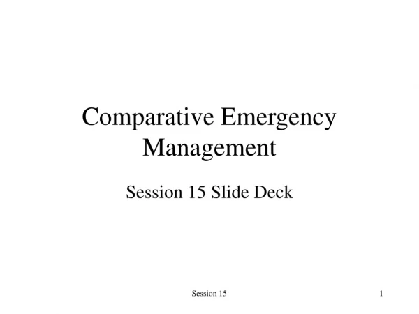 Comparative Emergency Management