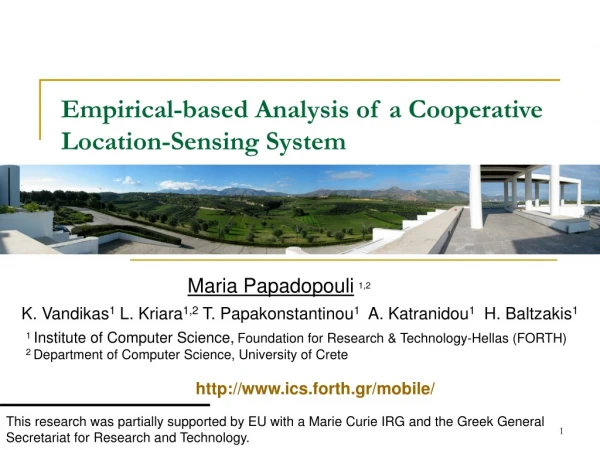 Empirical-based Analysis of a Cooperative Location-Sensing System
