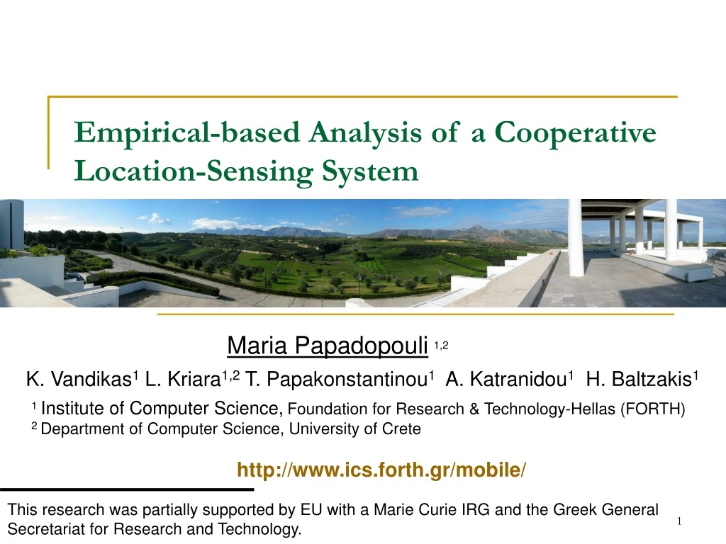 empirical based analysis of a cooperative location sensing system