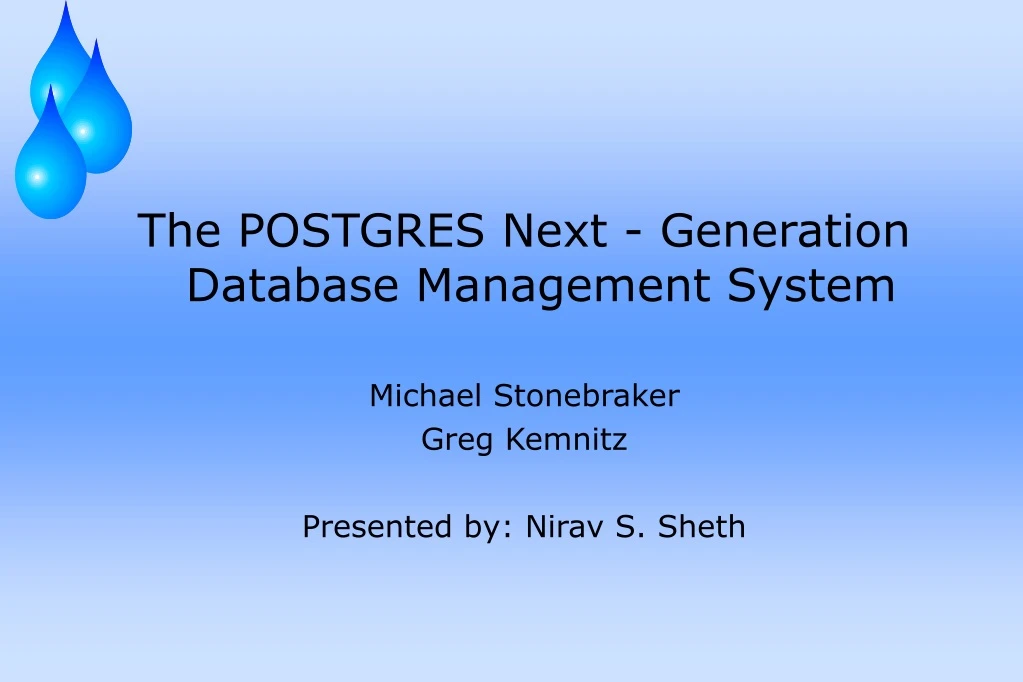 the postgres next generation database management
