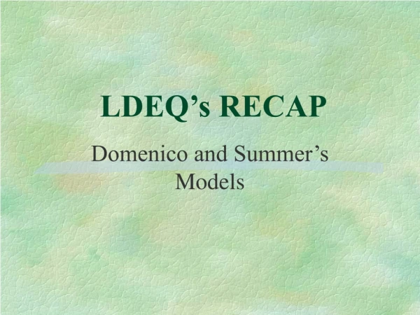 LDEQ’s RECAP