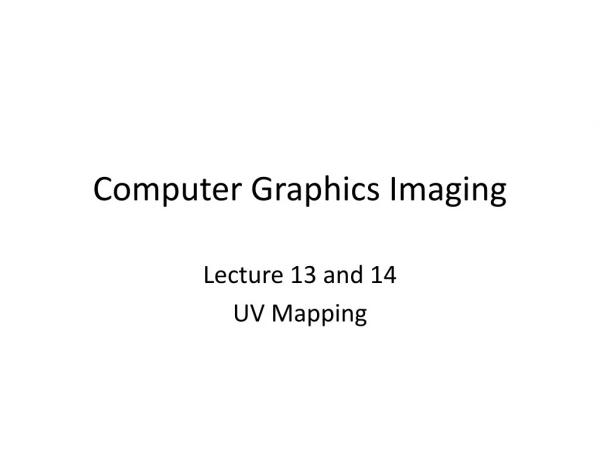 Computer Graphics Imaging