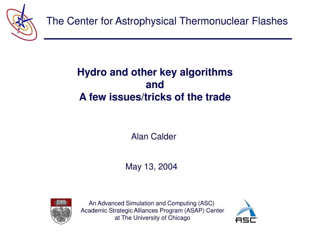 hydro and other key algorithms and a few issues tricks of the trade