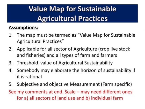 Value Map for Sustainable Agricultural Practices