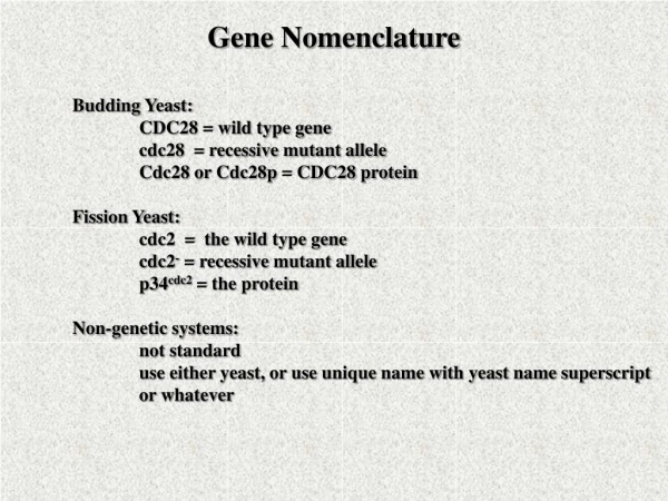 Gene Nomenclature