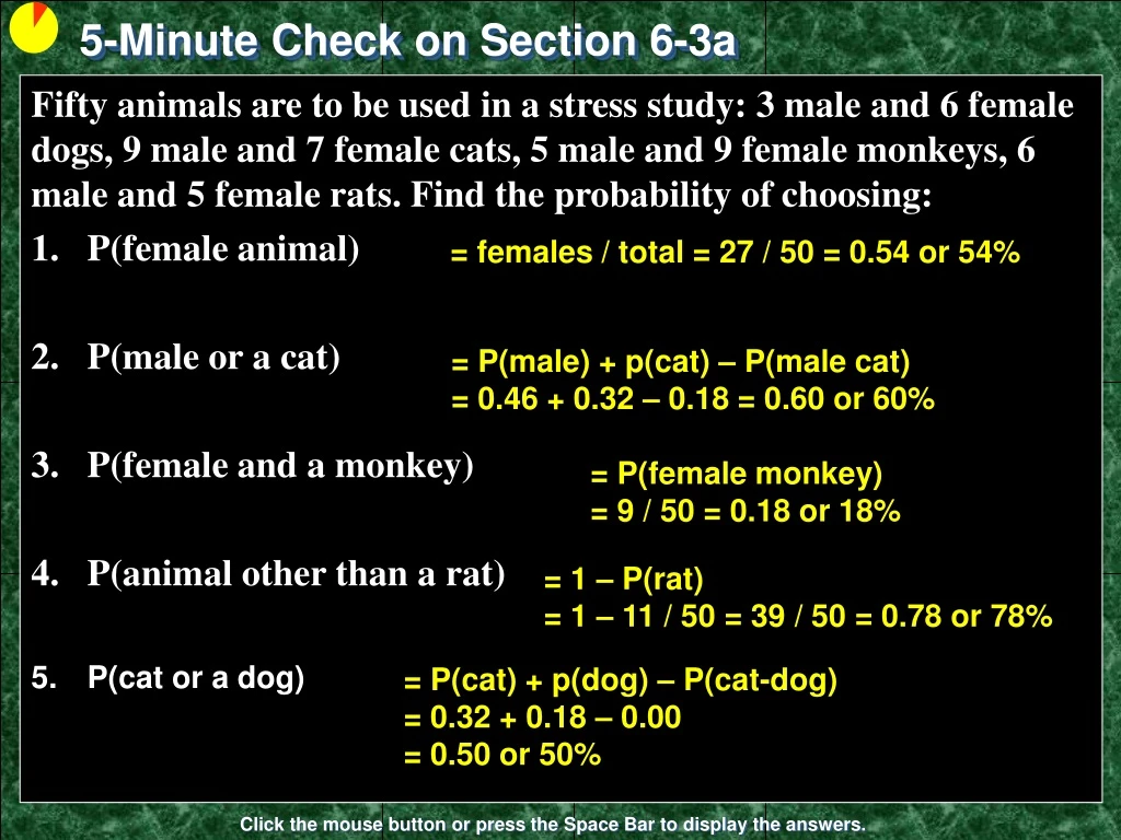 5 minute check on section 6 3a