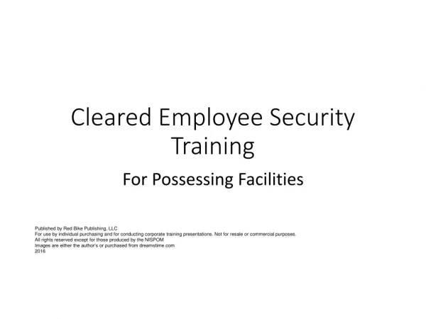 Cleared Employee Security Training