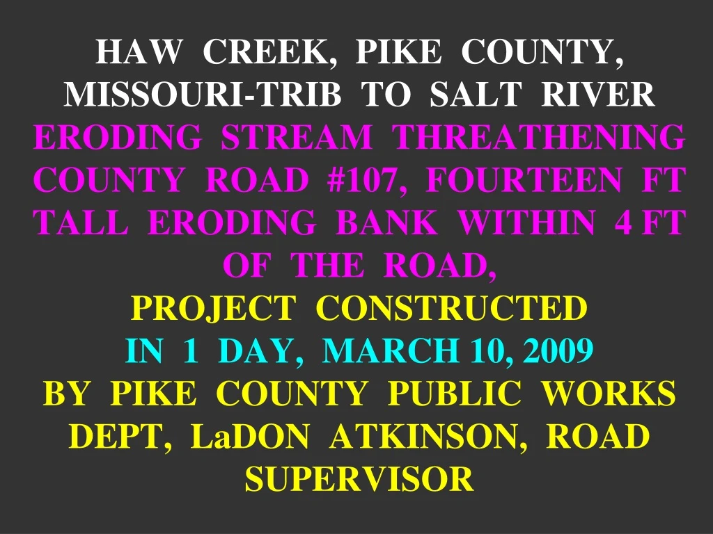 haw creek pike county missouri trib to salt river
