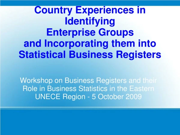 Developing Enterprise Groups