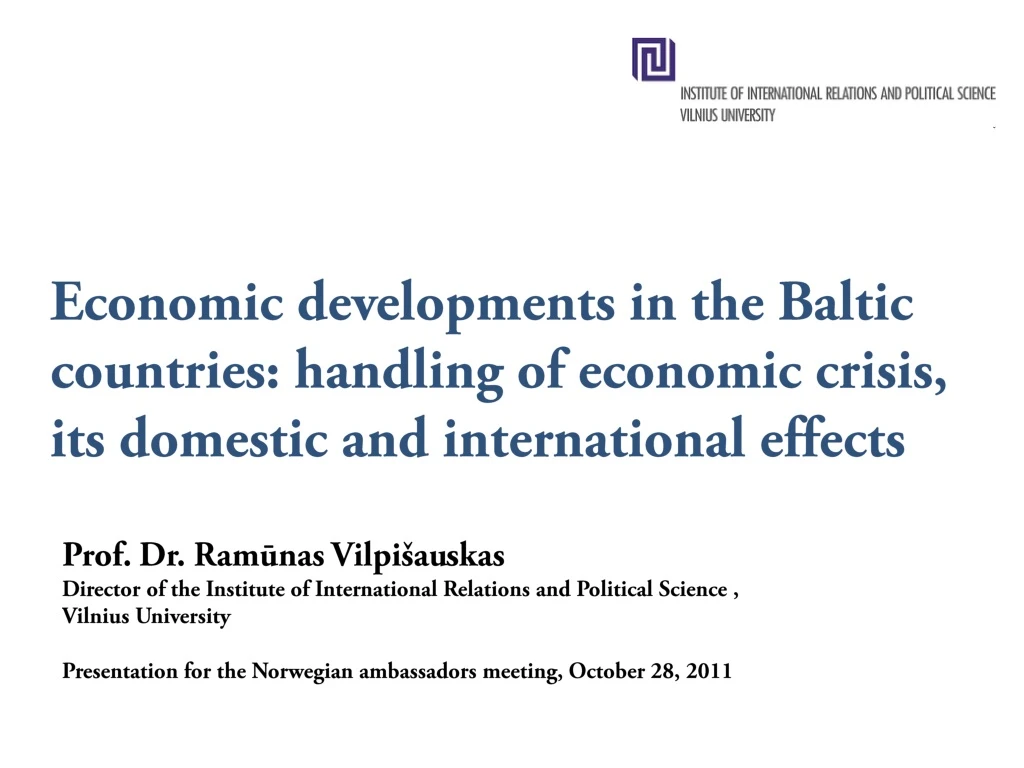 economic developments in the baltic countries