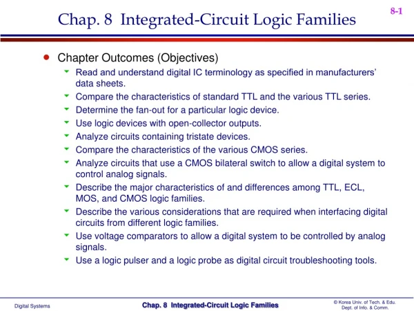 Chap. 8  Integrated-Circuit Logic Families