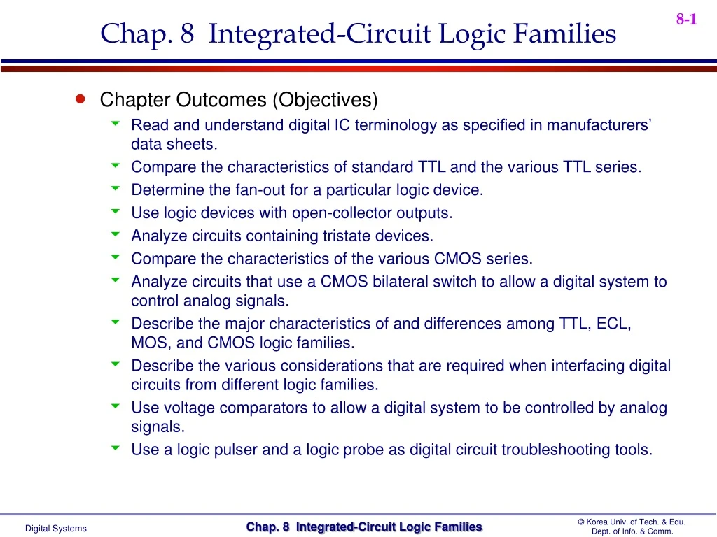 chap 8 integrated circuit logic families