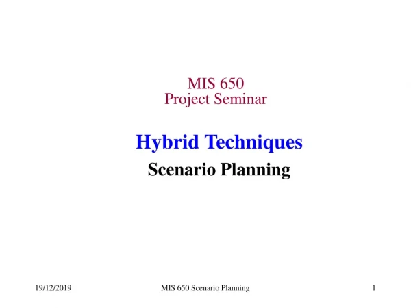 MIS 650 Project Seminar