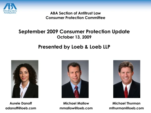 ABA Section of Antitrust Law Consumer Protection Committee
