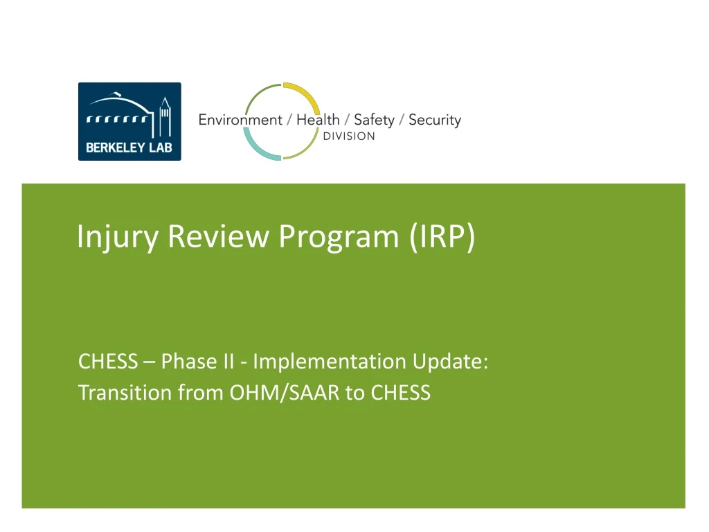 injury review program irp