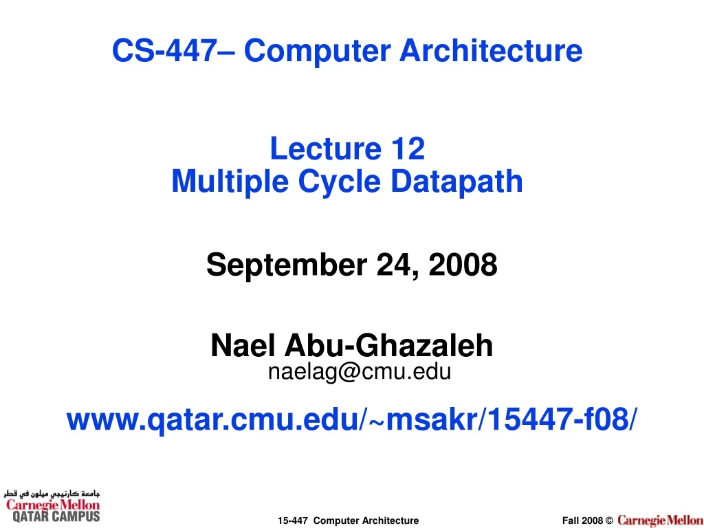 cs 447 computer architecture lecture 12 multiple