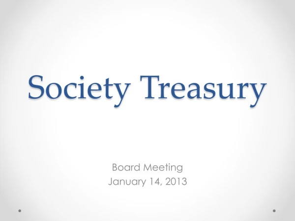 Society  Treasury