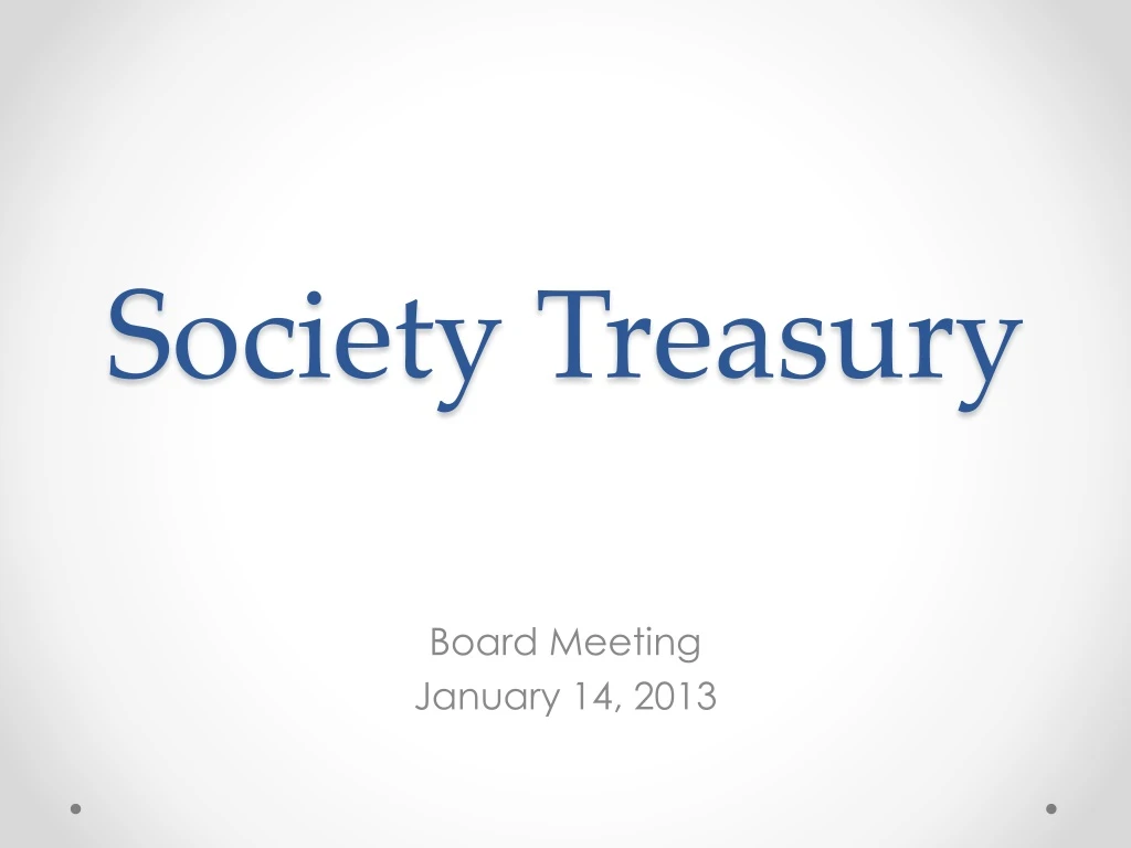 society treasury