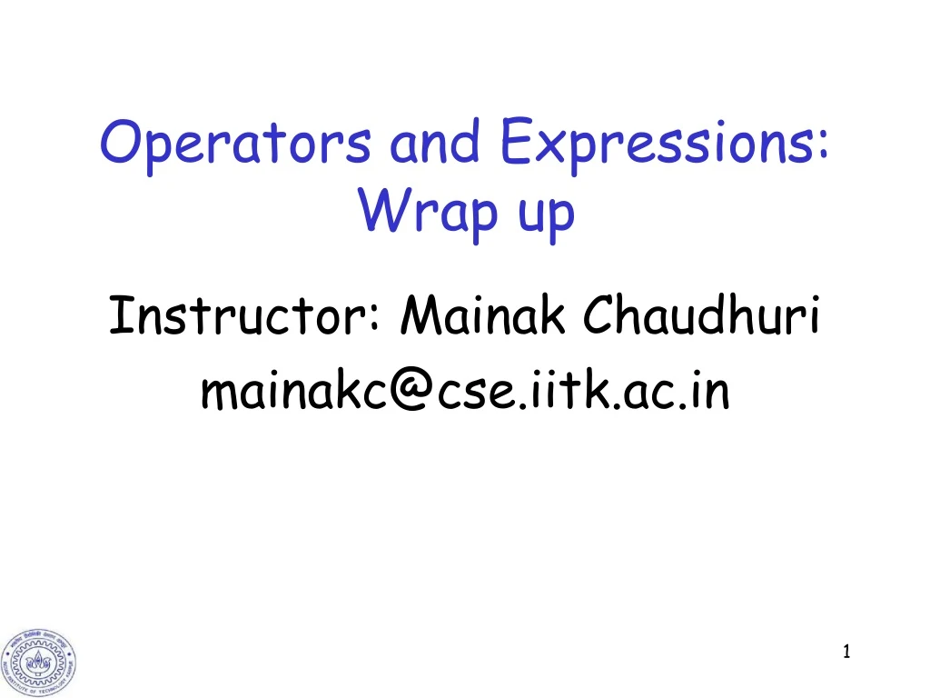 operators and expressions wrap up